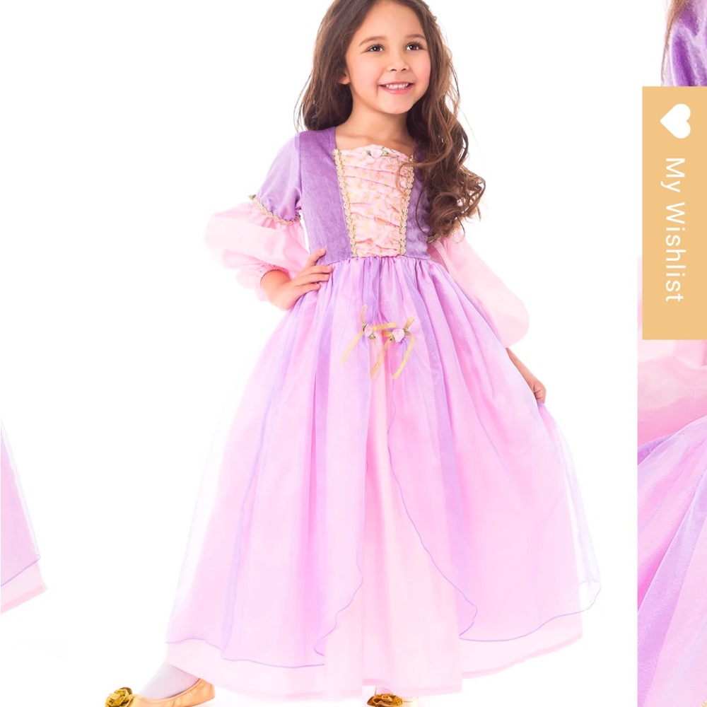 Little Adventures Rapunzel Princess dress and shoes, Size Medium (3-5 years)